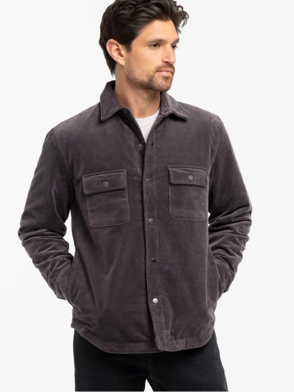 NWT Ash & Erie Grey Corduroy Shirt Jacket M